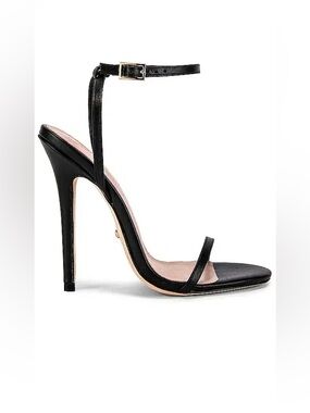 RAYE Bali Black Stiletto Ankle‑Strap Sandals Size 9